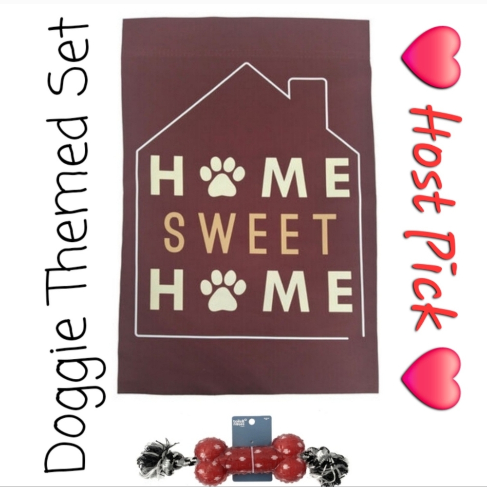 👀50% OFF - NWT‼️ Tails & Noses brand Dog Themed Garden Flag Set